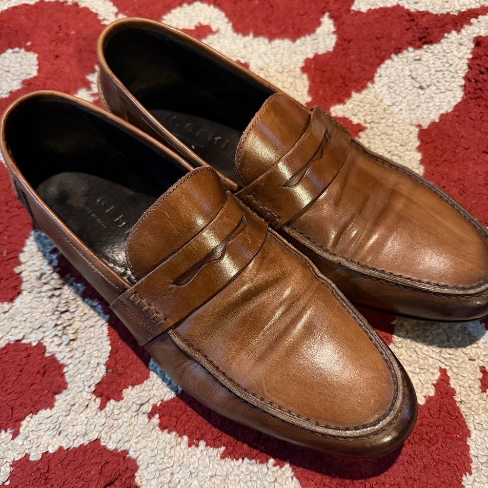 M Gemi 40.5 EU, 7.5 US retail $200 Men’s brown dress casual penny loafers